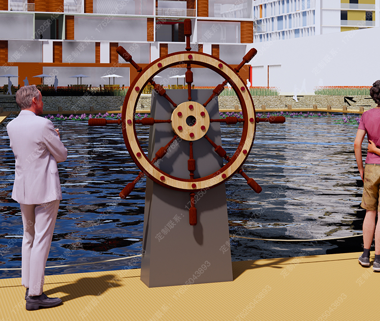 可轉動金屬船舵